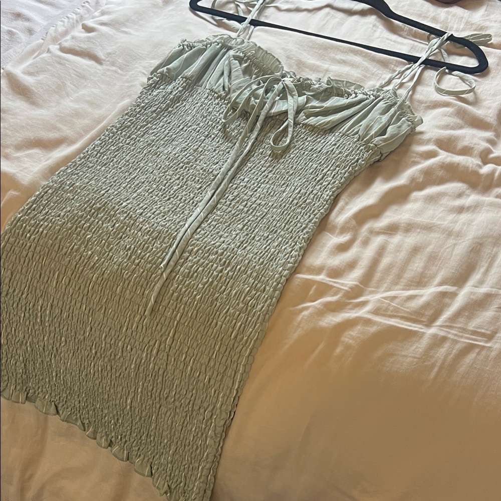 Light Green Smocked Dress